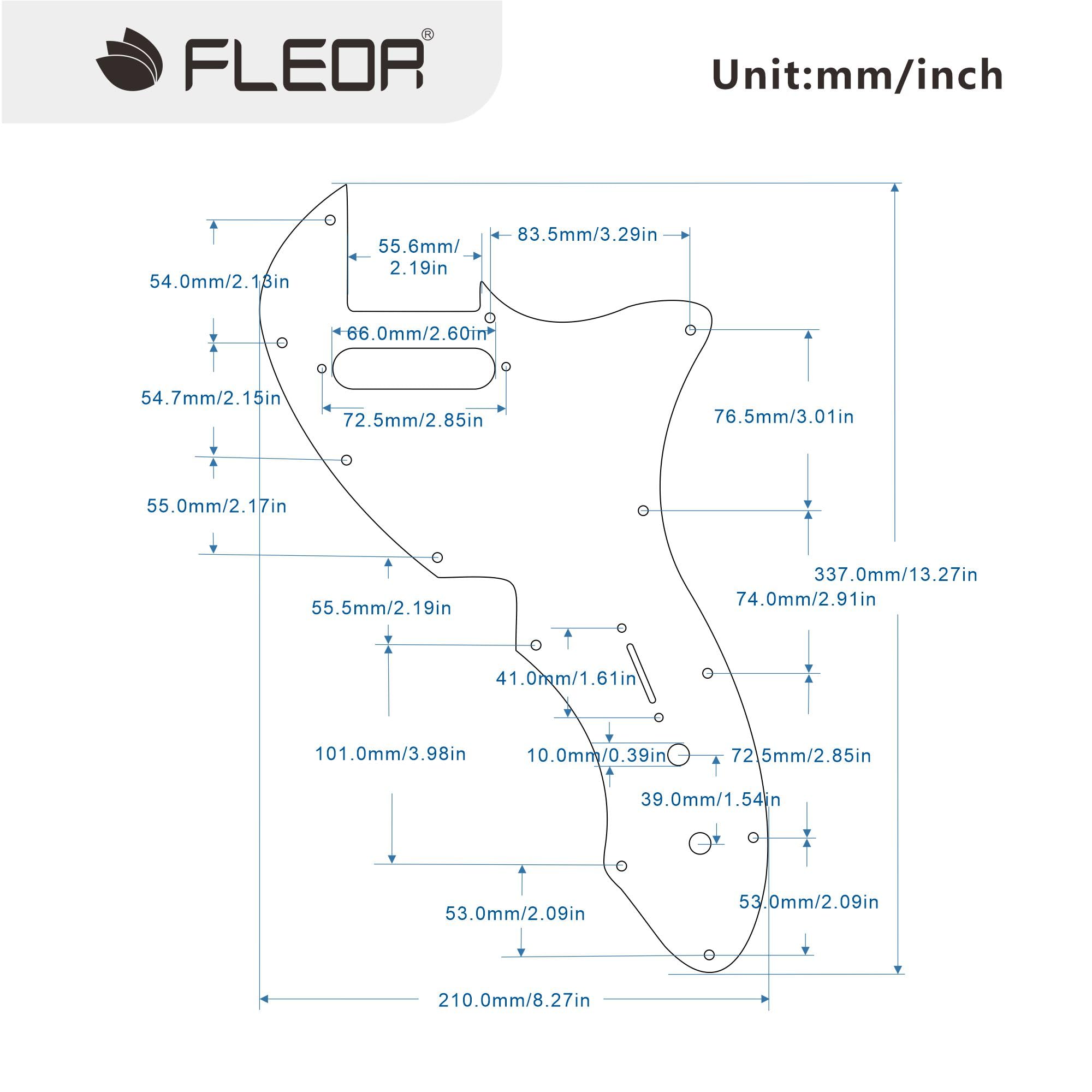 FLEOR 3ply Black TL Pickguard Guitar Pick Guard Plate with Screws Fit 69 TL Thinline Re-issue Guitar Part